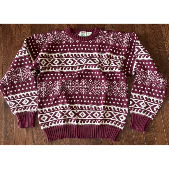 Vintage Wrangler Jumper Mens Medium Fair Isle Sweater Preppy Geo Preppy USA M - Picture 1 of 5